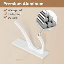 New Self Adhive Coat Hooks For Hanging, Heavy Duty Stainls Double Wall Hook For Towel, Backpack, Hat, Sturdy Metal Hanger For Bathroom, Bedroom, Door, Wall Mounted, 6 Pack, - White 6 Pack - 查看 6