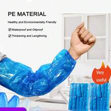 100pcs Disposable Arm Sleeves, Transparent Plastic Sleeves, Waterproof, Dustproof, And Oil Resistant Arm Sleeves