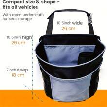 ZukMi Multi-Functional Storage Organizer For Driver/Front Passenger Seat (With Cup Holder & 10 Pockets), Suitable For SUVs, Sedans, Trucks, And