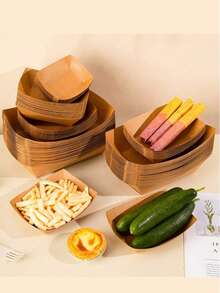 10/20 牛皮纸食品托盘、一次性棕色纸船、炸薯条架、爆米花盒、新年、圣诞派对、生日、情人节、周年纪念日、毕业典礼家庭活动 - 粉色 - 查看 8