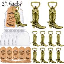 24 Set Cowboy Stiefel Flaschenöffner, Western Themen Party Gastgeschenke Set, Geschenke und Dekorationen für Gäste bei Hochzeit, Baby-Dusche, Valentinstag Geschenke, Geburtstagsparty