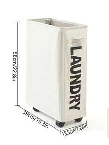 1pc Rolling Laundry Basket With Dustproof Net, Waterproof Fabric Laundry Basket For Washing - View 8