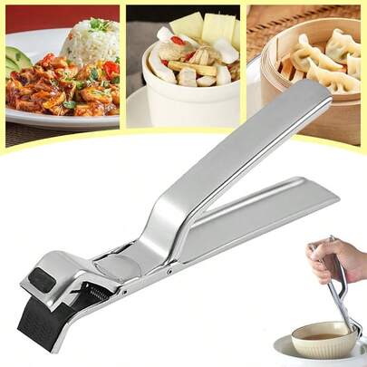 Cooking Tongs Anti Scald Clamp,Hot Bowl Dish Gripper Clips,Stainless Steel Anti-Scalding Dish Holder Clip Gripper Kitchen Tool Tong, Family Dinner Supplies, Party Supplies