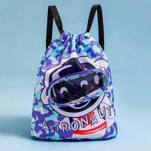 Mochila impermeable con compartimentos separados para mojado y seco, con estampado de dibujos animados, organizador de equipos de natación, bolsa de almacenamiento de playa con cordón para artículos de tocador - Multicolor - Ver 15