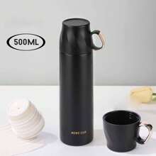 Bouteille isotherme en acier inoxydable pour boissons chaudes et froides avec couvercle étanche et gobelet intégré, triple isolation murale, boissons chaudes 6-12h, parfait pour le café et le thé, lavable au lave-vaisselle