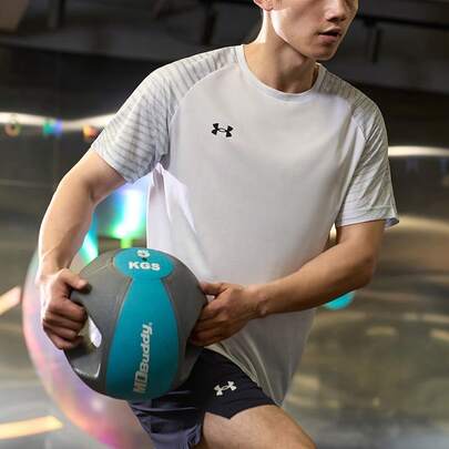 Under Armour 男女通用短袖T恤，2026新款足球训练运动跑步健身透气款，24500509-100