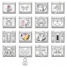 1件DIY模块化手链，包含心形、蝴蝶、月亮元素，不锈钢材质，适合作为派对礼物送给朋友/情侣，是圣诞节、新年、万圣节、情人节的理想之选。设计精美，兼具实用性和时尚感，是圣诞节和万圣节的必备单品，饰有水钻，充满圣诞气息。 - M291776 - 查看 7