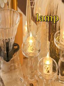24 pièces de bougies LED sans flamme - bougies en plastique décorées de cristaux, fonctionnant à piles, convenant à la décoration intérieure, parfaites pour Noël, les fêtes, les mariages et les demandes en mariage