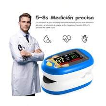 Oximetro Saturometro Pulsometro Pediátrico Para Adultos Monitor De Frecuencia Cardíaca, Oxímetro De Pulso Para El Hogar De Tipo Clip De Dedo Para La Detección De Oxígeno En La Sangre Y La Frecuencia Cardíaca - Azul - Ver 3