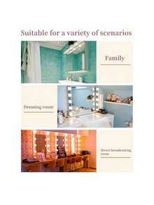 1pc 4/6/8/12/14 LED Dimmable Vanity Lights, No Mirror Included, USB Powered, Plastic Material, Makeup Mirror Lamp, Adjustable Lights, No Drill Makeup Vanity Lamp, Suitable For Vanity, Makeup Mirrors, Home Decor And Various Mirror Decoration - Multicolor - View 10
