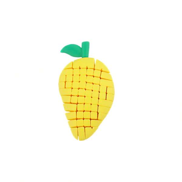 3D Printed Realistic Mango Anti-Stress Toy, Pixel Knife Cut Fruit Toy With Movable Joints, Realistic Desktop Decoration, Portable Stress Relief Toy