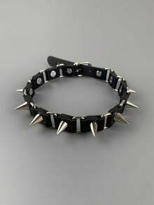 朋克哥特黑色铆钉颈链，适合女性日常佩戴、节日、派对、生日礼物 - 黑色 - 查看 13