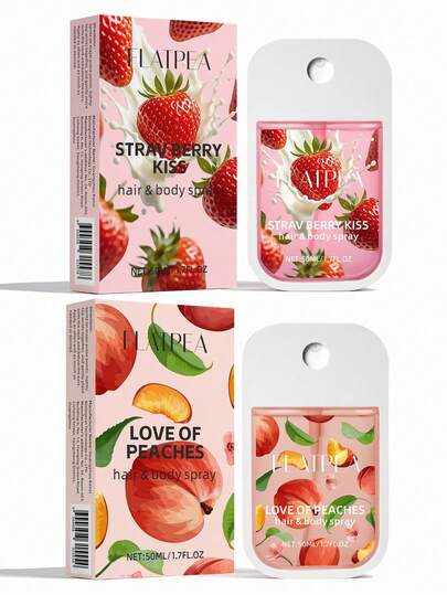 50ml/1.7fl.Oz Charming Strawberry & Peach Scent Pocket-Sized Fragrance Mist & Air Freshener - Portable On-The-Go Spray For Living Room, Bathroom & Hotel - Perfect Christmas & Valentine's Day Gift