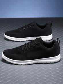 男士新款网眼透气运动鞋，尺码 39-46（请订购大一码），轻便休闲鞋适合夏季城市健身、徒步旅行、户外散步，时尚百搭休闲鞋，舒适防滑运动鞋，适合休闲、户外、通勤、工作、派对、万圣节、校园、学生、教师、青年、中年、旅行，系带平底鞋