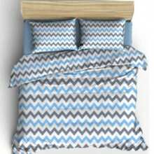 土耳其制造 单人尺寸羽绒被套装 160x220 厘米 | 含床笠 | 70% 棉 30% 涤纶 - 藍色 - 查看 2