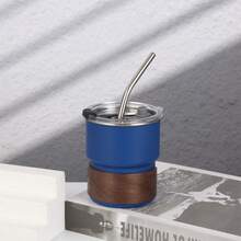 300ml Stainless Steel Coffee Cup With Lid And Straw, Reusable And High Quality, Suitable For Outdoor Camping, Office Or Gift Back To School - Multicolor - View 8