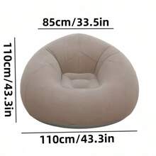 1pc Inflatable Sofa, Inflatable Slouchy Sofa, PVC Single-Person Sphere Sofa, Foldable Outdoor Leisure Sofa Chair (Gray Or Black Bottom, Random Delivery)