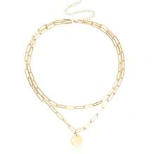 1pc Minimalist Gold Pendant Necklace, Multiple Styles Available