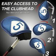 FINGER TEN 高尔夫铁杆头套超值 12 件套，合成皮革豪华球杆头套，通用型主铁杆礼品套装