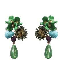 Orecchini a goccia a fiore, nuovi orecchini personalizzati retrò ZA, orecchini a goccia lunghi in resina a forma di fiore esagerati, eleganti con lavorazione pesante