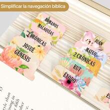 75 piezas Etiquetas bíblicas florales en español - Laminadas, fichas bíblicas de gran tamaño en colores neutros, etiquetas adhesivas fáciles de leer para el estudio del Nuevo y Antiguo Testamento, idea de regalo cristiano, pegatinas bíblicas, útiles escolares, vuelta al colegio - vistoso - Ver 4