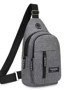 New Multi-Function Men's Dual Layer Chest Pack Water-Resistant Shoulder Crossbody Bag For Summer Streetwear - one-size - View 2