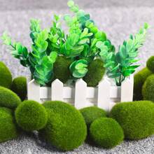 10pcs Artificial Moss Balls, Microfiber Faux Greenery Decorative Stones For Home Decor, Vase & Table Accents, Planter Embellishments, Wedding & Party Decor, No Container Included, Event Decor | Green Decorative Stones | Realistic Faux Moss