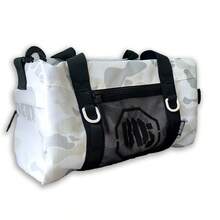 Li-Ning BADFIVE Reflective Unisex Crossbody Bag – 2025 Water-Resistant Sporty Sling PackABDV081 - White and Grey Camouflage Full Print - View 3