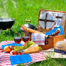 2个可重复使用的母乳储存冰袋，适用于母乳瓶、婴儿奶瓶、食物冷藏袋，可保持母乳新鲜 - 藍色波浪形 - 查看 9