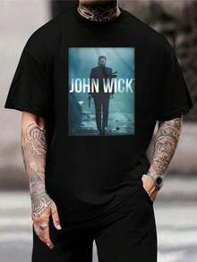 Camiseta de John Wick - Mercancía Oficial - Camiseta de algodón premium de manga corta - Regalo perfecto para fans - Negro clásico - Elegante camiseta gráfica para hombre y mujer - Ropa para fans de John Wick - Negro - Ver 1