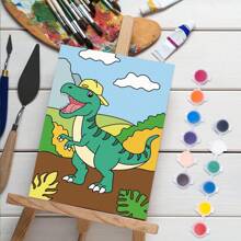 12 Packs Animals Pre Drawn Canvas To Paint, 5" X 7" Dinosaur Pre Printed Canvas For Kids, Pre Stretched Canvas Outline Painting Boards For Beginners, Students, Party Favor