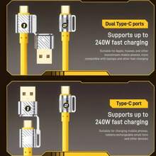 240W Maximum 3-In-1 Usb A /Type-C To Type-C Super Fast Charging Data Cable Compatible With IPhone 16/15 Series, Compatible With Samsung S24 S23 S22, Compatible With Xiaomi Redmi, Compatible With Huawei, And Supports Tablets, Laptops, And All Type-C Charging Devices, Mobile Phones, Car Power Banks. Compatible With IPhone 16, 16 Pro Max, 15, 15 Plus, 15 Pro, 15 Pro Max,Compatible With Redmi, Compatible With OnePlus Type C, Charger