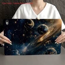 1 Piece Cosmic - Starry - Sky - Pattern Protective Soft - Shell Tablet Case - Ideal For Space Enthusiasts And Sci - Fi Lovers With Pen Holder Compatible With IPad 10.9/10.2/ Air 5th Gen/Pro11/10th/9.7/Air 2/IPad (7th Gen)/ IPad (8th Gen)/IPad Air 4/5/IPad Pro 11/IPad 10th Generation 10.9-Inch 2022 Smart Case/IPad Air 13(M3 2025)/IPad Air 11(M3 2025)/IPad Air 11(M3 2025)/IPad 11(A16 2025)/Galaxy Tab S10+/S9/A9, Auto Sleep/Wake Function - Multicolor - View 2