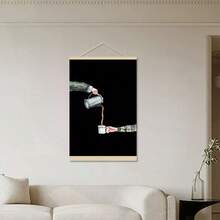 1幅无框帆布海报，手绘咖啡艺术印刷品，抽象咖啡艺术，咖啡主题墙饰，极简主义艺术墙面装饰，适用于客厅、卧室墙面装饰，家居装饰 - 彩色 - 查看 19