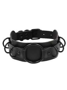 朋克哥特黑色铆钉颈链，适合女性日常佩戴、节日、派对、生日礼物 - 黑色 - 查看 21