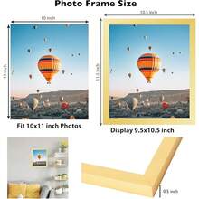 New 10x11 Picture Frame Gold For Wall Hanging, Wall Mounting Horizontally Or Vertically, 10 X 11 Wall Gallery Poster Photo Frame  Shatter Ristant Plexiglass, Gold - 金色 10x11 英寸 - 查看 3