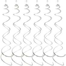 6pcs Hanging Swirl Decorations, Party Spiral Streamers For Ceiling, Weddings, Showers, Birthdays,Christmas - Gold - View 25