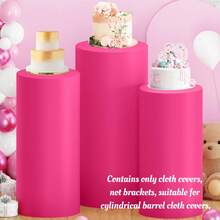 3pcs Dessert Bucket Cylinder Pedestal Stand Set, Flexible Cylinder Pedestal Stand For Party, Wedding Or Birthday Decoration, Autumn Decoration (Cylinder Tablecloth Only Included) - Multicolor - View 15
