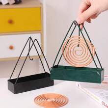 1 pezzo Supporto portaincenso a forma di triangolo per zanzariera, contenitore creativo per uso domestico, bruciatore d'incenso per l'estate