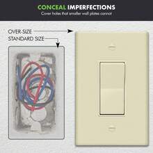 ENERLITES Decorator Light Switch Or Receptacle Outlet Wall Plate, Gloss Finish, Size 1-Gang 4.50&#34; X 2.76&#34;, Unbreakable Polycarbonate Thermoplastic, UL Listed, 8831-W, White