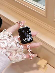 1 New Flower Bracelet Strap Compatible With Apple Watch 38/40/41/42/44/45/46/49mm Compatible With Apple Watch Strap Ultra/Se10/9/8/7/6/5/4/3/2/1