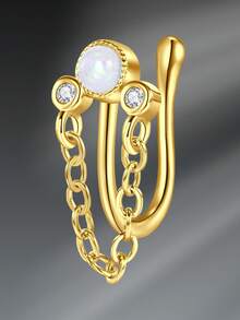 CIZME Fake Nose Rings Stainless Steel Gold Faux Septum Rings Dangle U Shaped Fake Nose Piercing Jewelry Non Piercing Septum Rings For Women Men Fake Lip Rings Ears Clip On Cartilage Earring - Fake Nose Ring - View 19