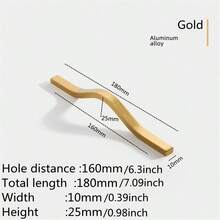 1 Pc Simple Aluminum Alloy Black Brushed Furniture Cabinet Door Handles Curved Wardrobe Drawer Cabinet Door Handle Furniture Hardware