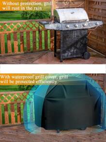 1pc 40-Inch (100cm) Grill Cover, ICOVER Waterproof Outdoor BBQ Gas Grill Small Gas Grill Cover, Polyester Easy Open/Close, Dust-Proof & Fade Resistant, Suitable For Weber Char-Broil Nexgrill, Adjustable Hem Drawcord, Black