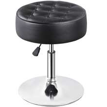 360° Swivel Vanity Stool Chair Makeup Stool Adjustable Height For Bedroom Black - 1 - View 1