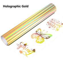 8 Colors Holographic Heat Transfer Vinyl, 30.4X50CM/12'' X19.6'', Glossy Rainbow Permanent Vinyl Metallic Foil HTV Vinyl Roll For T-Shirts, Bag, Home Decal, Window, Clothing, Holiday Party Decal, Chrome Iron On Vinyl, Easy To & Transfer - Multicolor - View 15