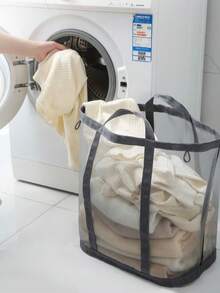 1个大容量可折叠脏衣篮 - 超便携、节省空间、多功能浴室洗衣篮，适用于家庭卧室衣物整理收纳，网篮，收纳袋 - 非常适合存放脏衣服，保持卧室整洁