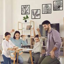 4 sztuki nowoczesnej metalowej sztuki ściennej: dekoracja rzeźby liści do salonu, sypialni, domu i ogrodu - współczesna sztuka metalowa ściana liścia do wystroju domu