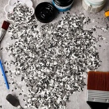 330 g / 0,72 lb Virutas decorativas de colores Escamas de pintura epoxi para piso de garaje Escamas de pintura de concreto Escamas de recubrimiento epoxi de garaje para mejoras del hogar (Negro, Blanco, Gris) - Negro, blanco, gris - Ver 7