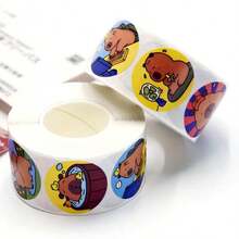 500 piezas de pegatinas adorables de capibara de dibujos animados - adhesivas, etiquetas de sellado de papel kraft multicolor para regalos y manualidades DIY, con forma redonda - Multicolor - Ver 7